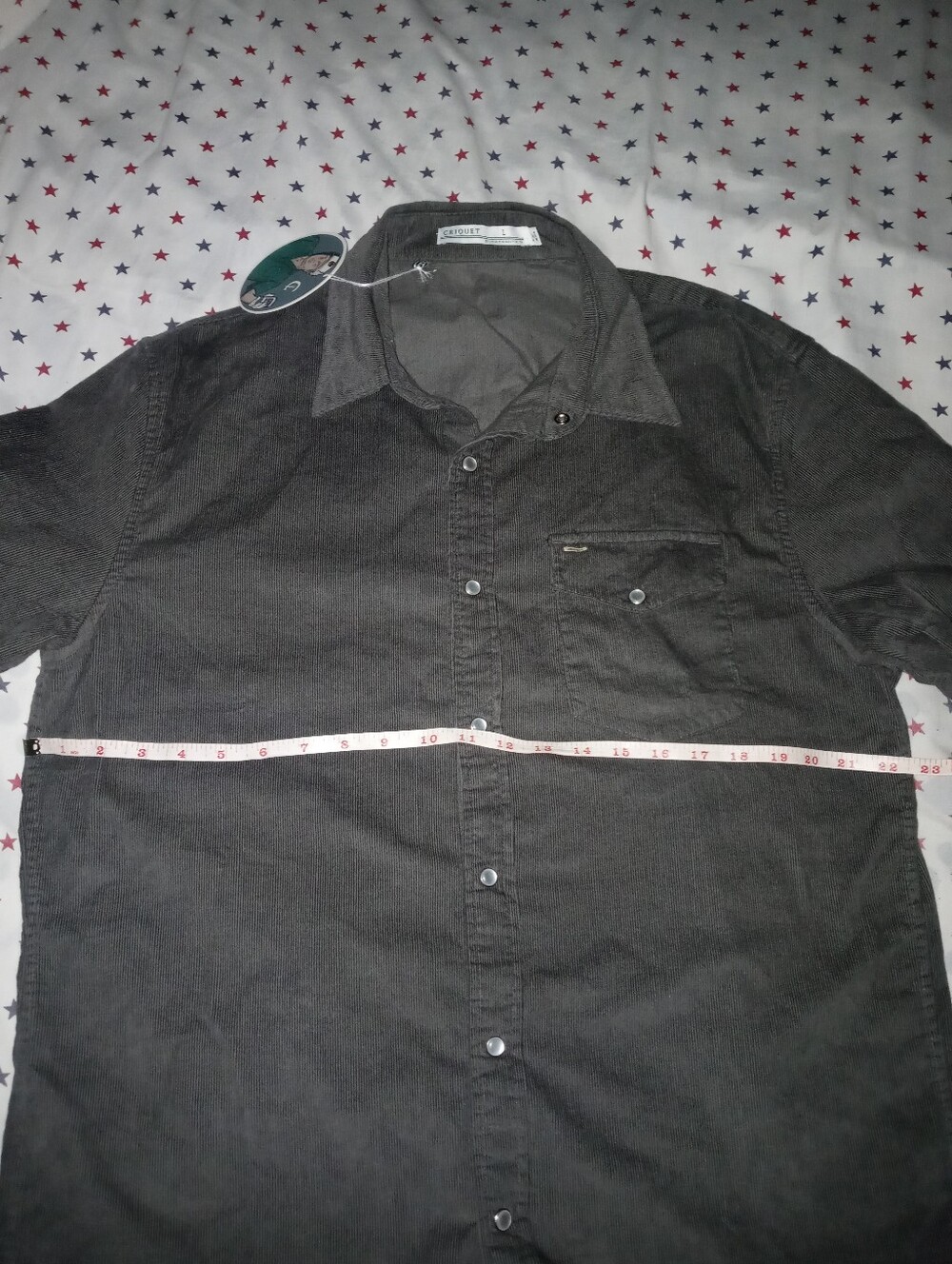 Men's Criquet Corduroy Pearl Snap Shirt Size L - Picture 7 of 15